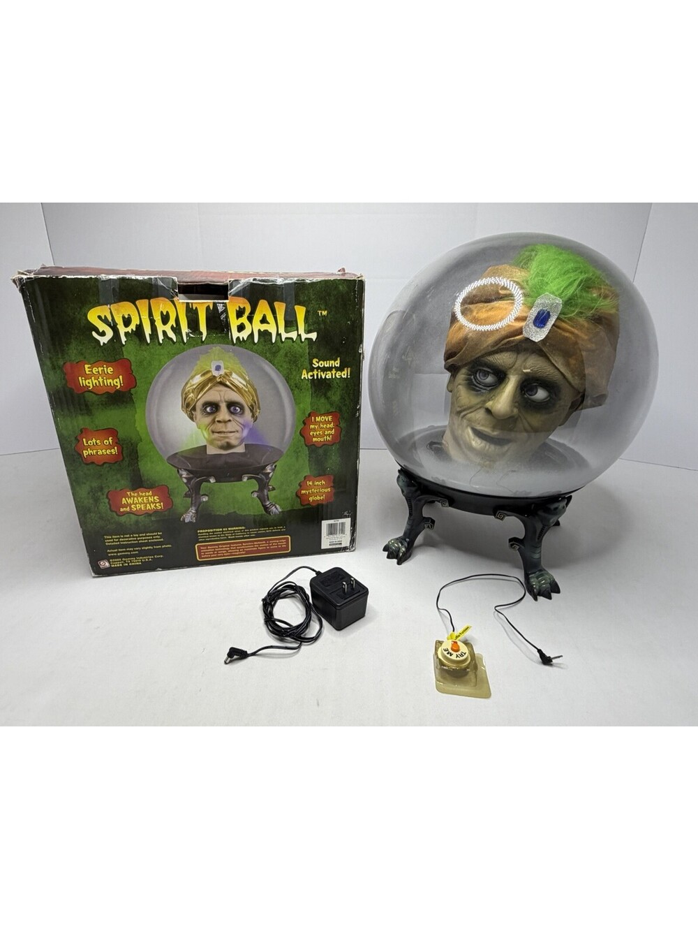 Vintage Gemmy Halloween 2007 Spirit Ball Animatronic Fortune Teller Zultan